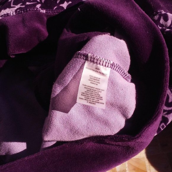 Y2K Jacket Graphic Floral Velour Sz-M/L Pockets - Picture 7 of 9